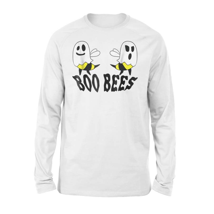 Boo Bees Halloween Ghost Bee Here For The Boos Halloween Long Sleeve T Shirt