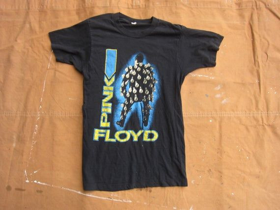 Small 80S Pink Floyd European Tour Shirt 1989 Delicate Sound Of Thunder Black Faded Shirt