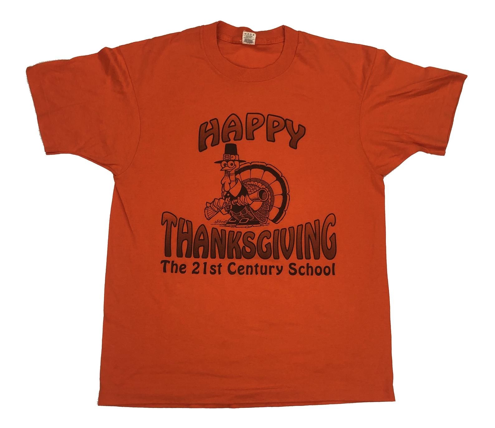 Vintage Happy Thanksgiving 21st Century School T-shirt