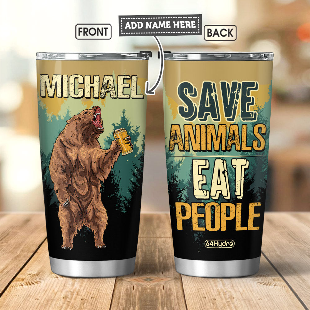 Camping Save Animals Eat People Lhgb1105002Y Stainless Steel Tumbler