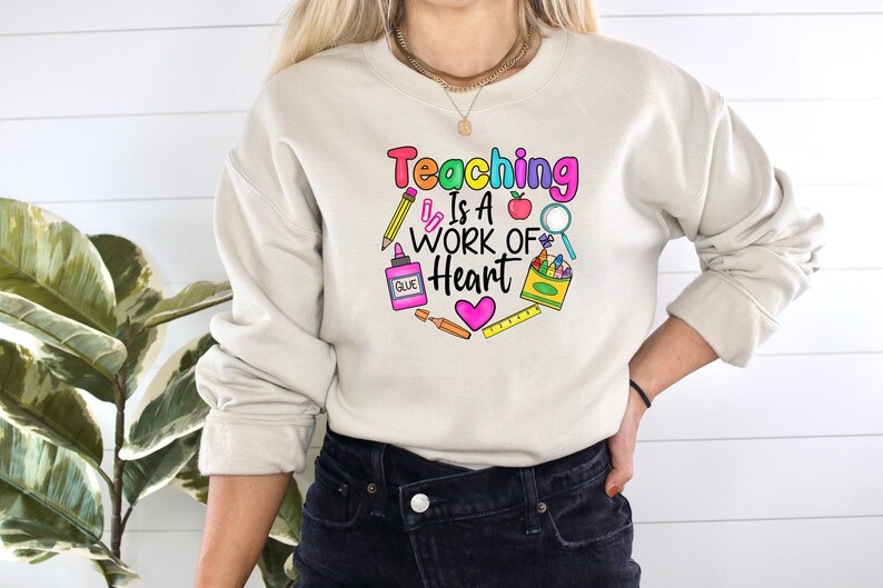 Teaching Is A Work Of Heart Shirt, Teacher Heart Shirt, Teacher Rainbow Shirt, Back To School Shirt, First Day Of School Shirt, Teacher Gift