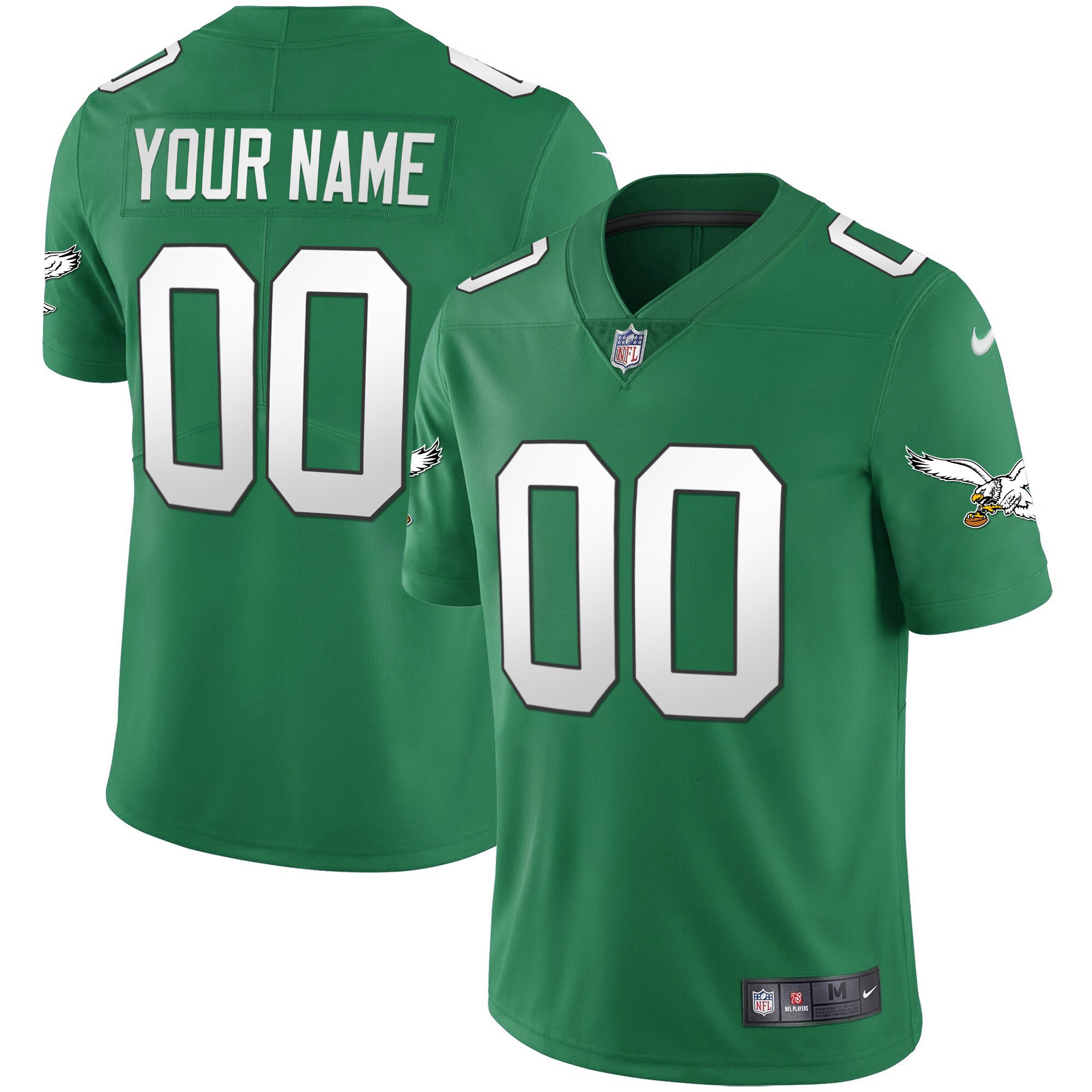 Eagles Kelly Green Gold Custom Jersey – All Stitched ...