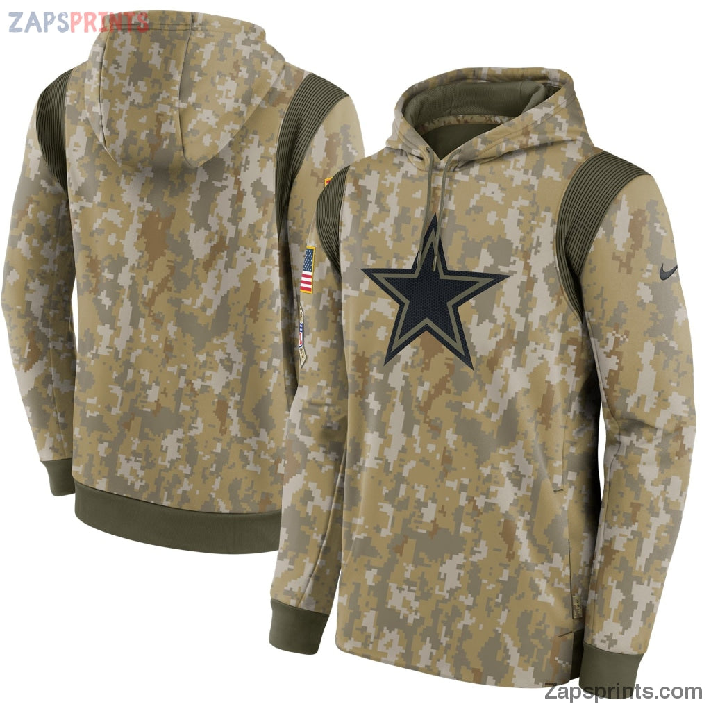 Dallas Cowboys 2021 Salute To Service Therma Performance Pullover Hoodie – Camo