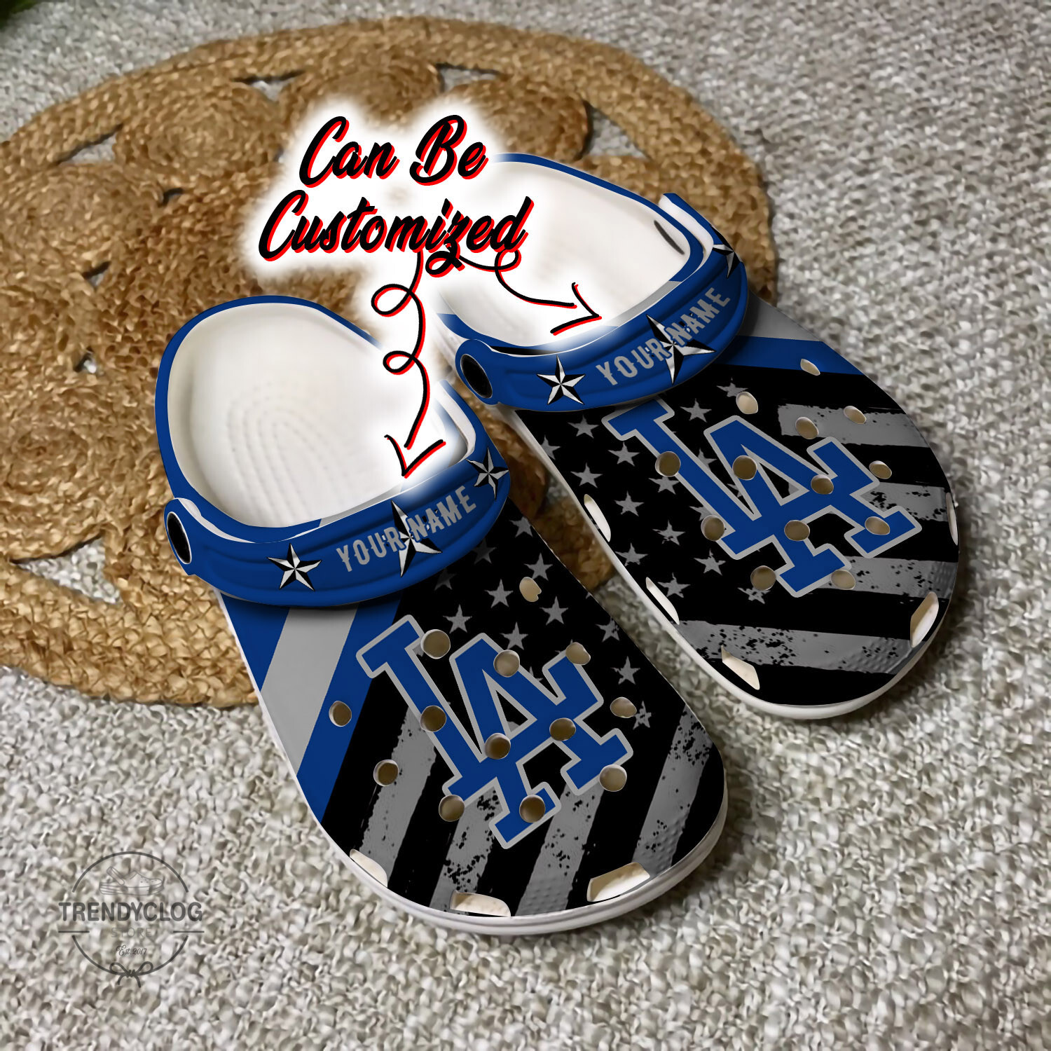 Baseball Crocs – Personalized La Dodgers American Flag Clog Shoes