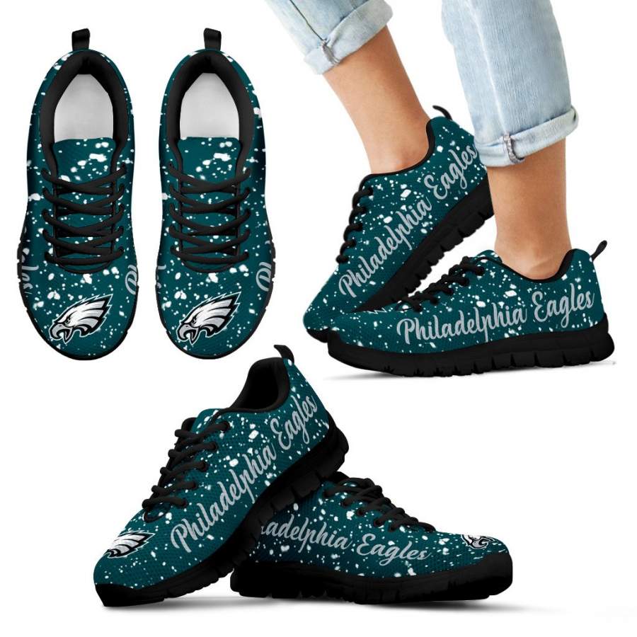 Christmas Snowing Incredible Pattern Philadelphia Eagles Sneakers