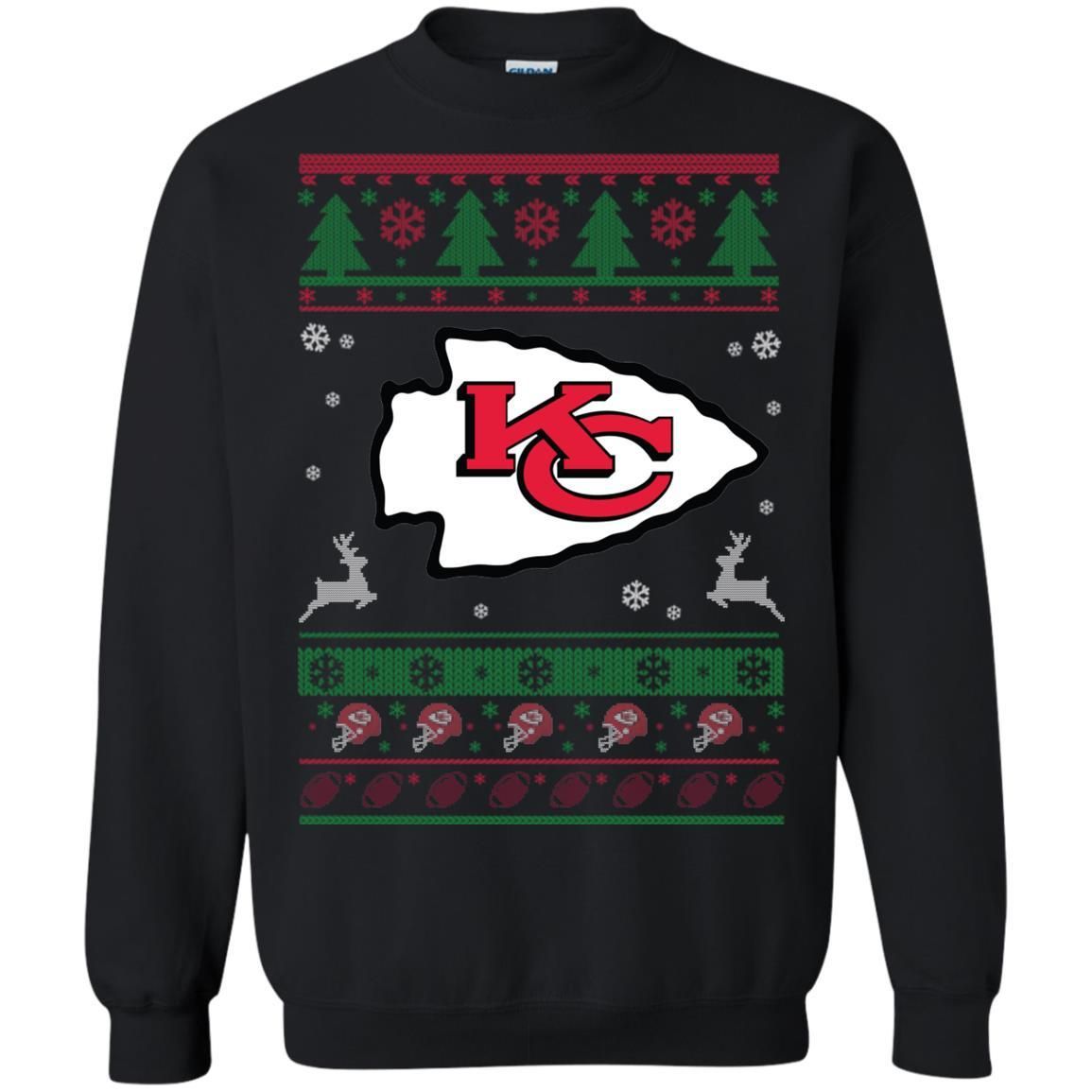 Kansas City Chiefs Logo Football Teams Ugly Christmas Sweater Unisex Crewneck Pullover Sweatshirt