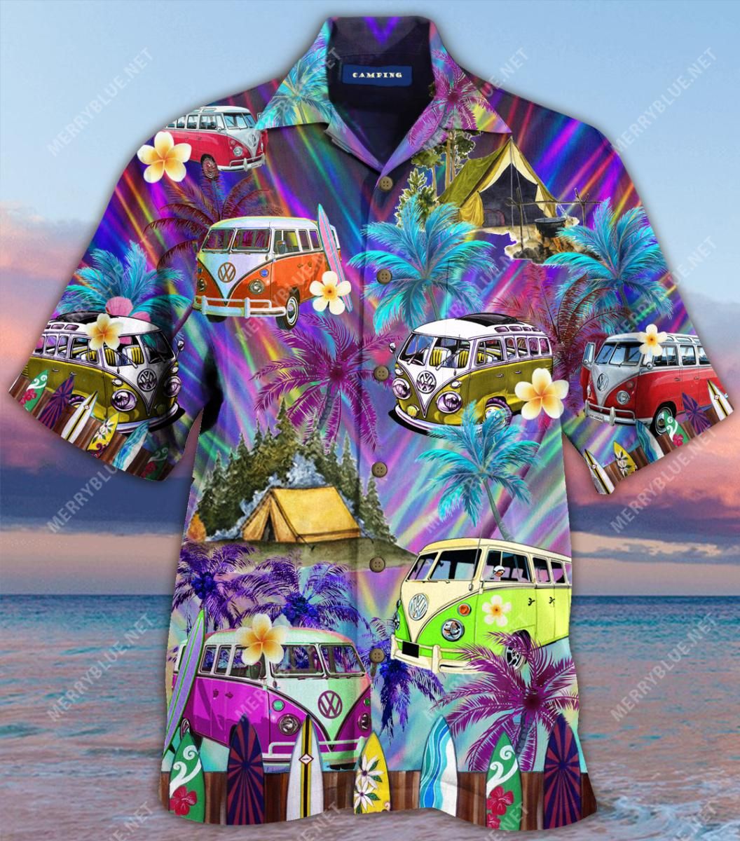 Amazing Camping Aloha Hawaiian Shirt Colorful Short Sleeve Summer Beach Casual Shirt For Men And Women