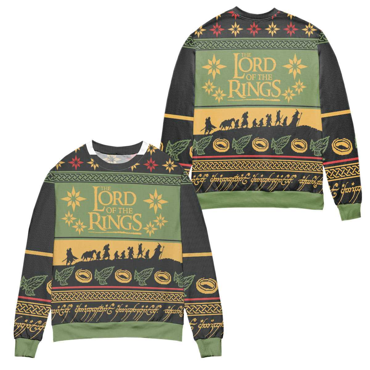 Lord Of The Rings The Fellowship Way To Mordor Vintage Ugly Christmas Sweater – All Over Print 3D Sweater – Green