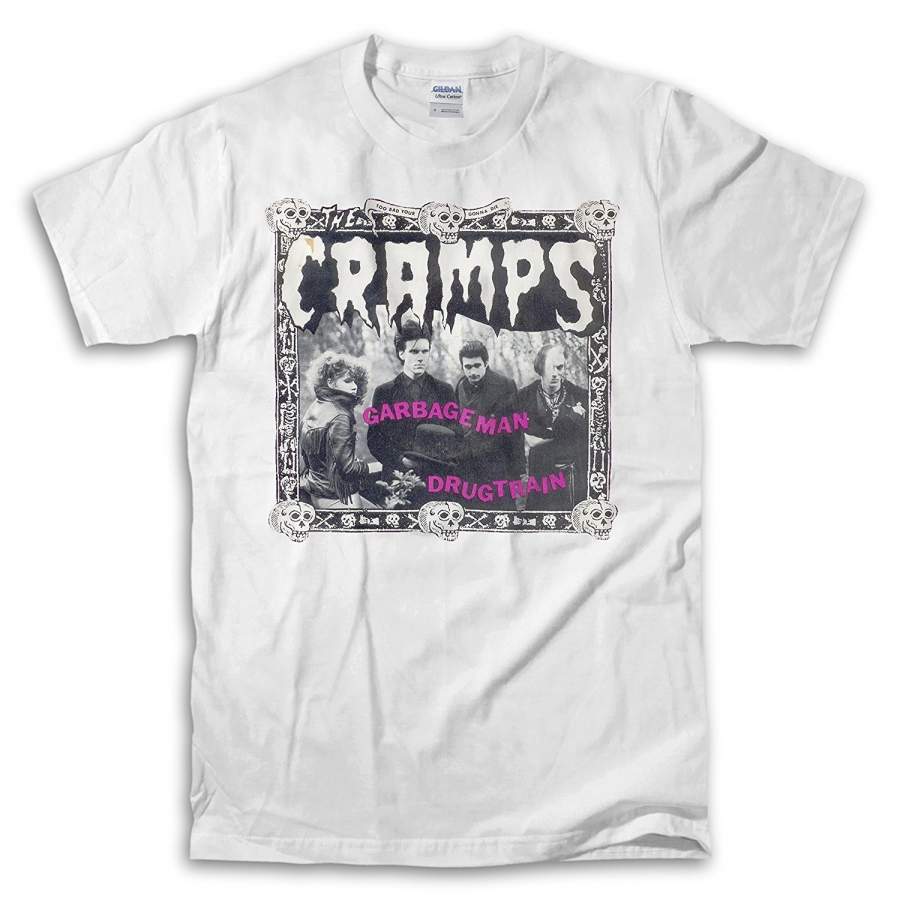 The Cramps Vintage White T-Shirt Summer Fashion Short Sleeved T Shirt For Men Black Funny Tee Shirt