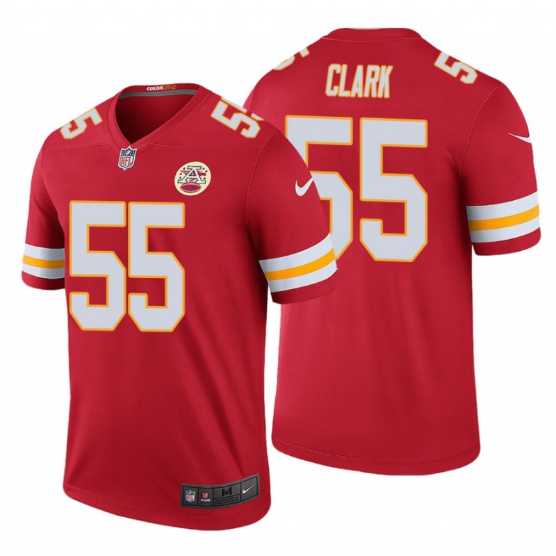 Men’S Frank Clark Kansas City Chiefs Color Rush Legend Red Jersey – All Stitched, Embroidery