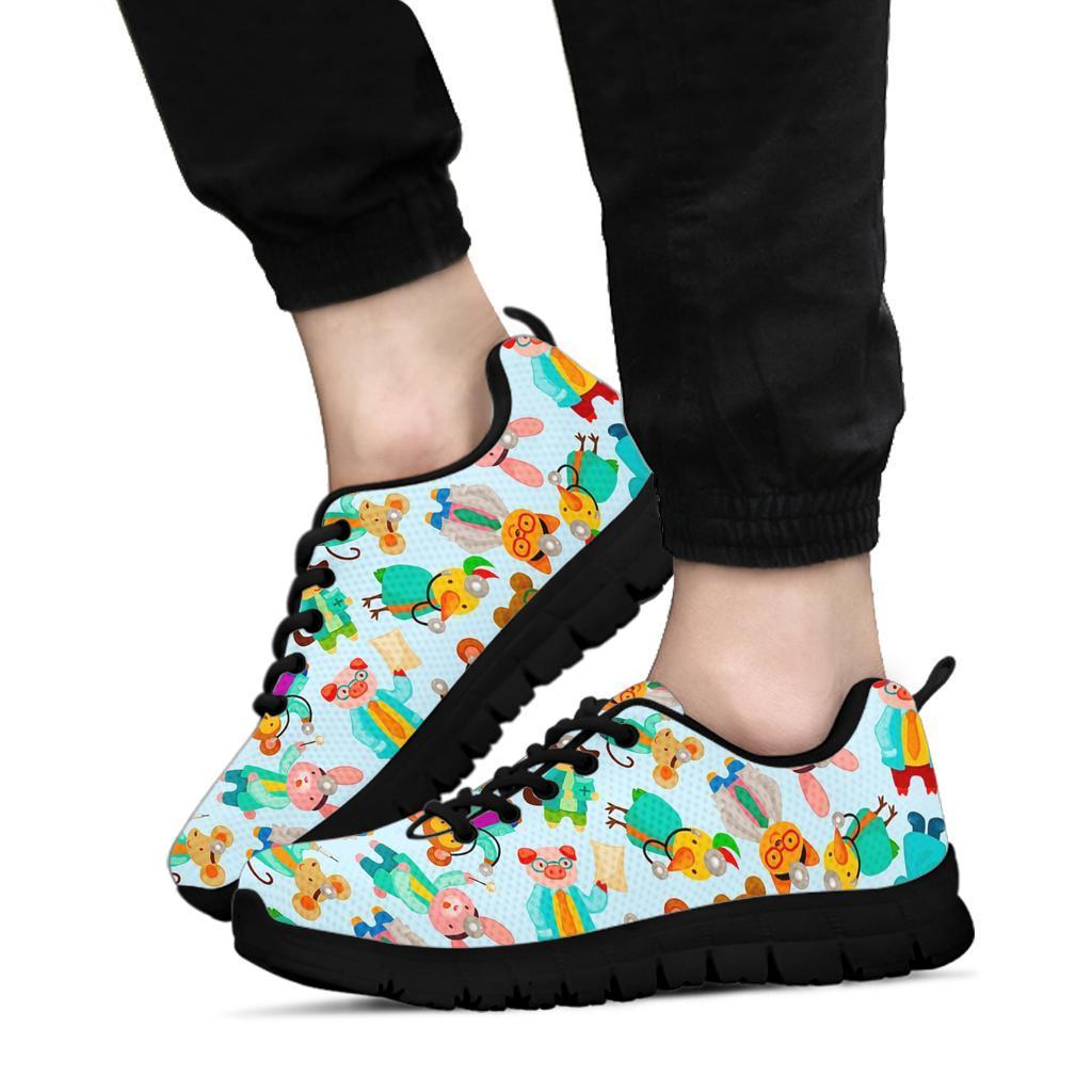 Animal Nurse Pattern Print Sneaker Shoes For Men Women