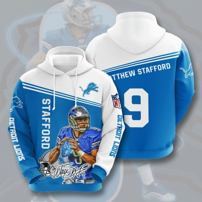 Detroit Lions 9 Matthew Stafford 95 Unisex 3D Hoodie Gift For Fans