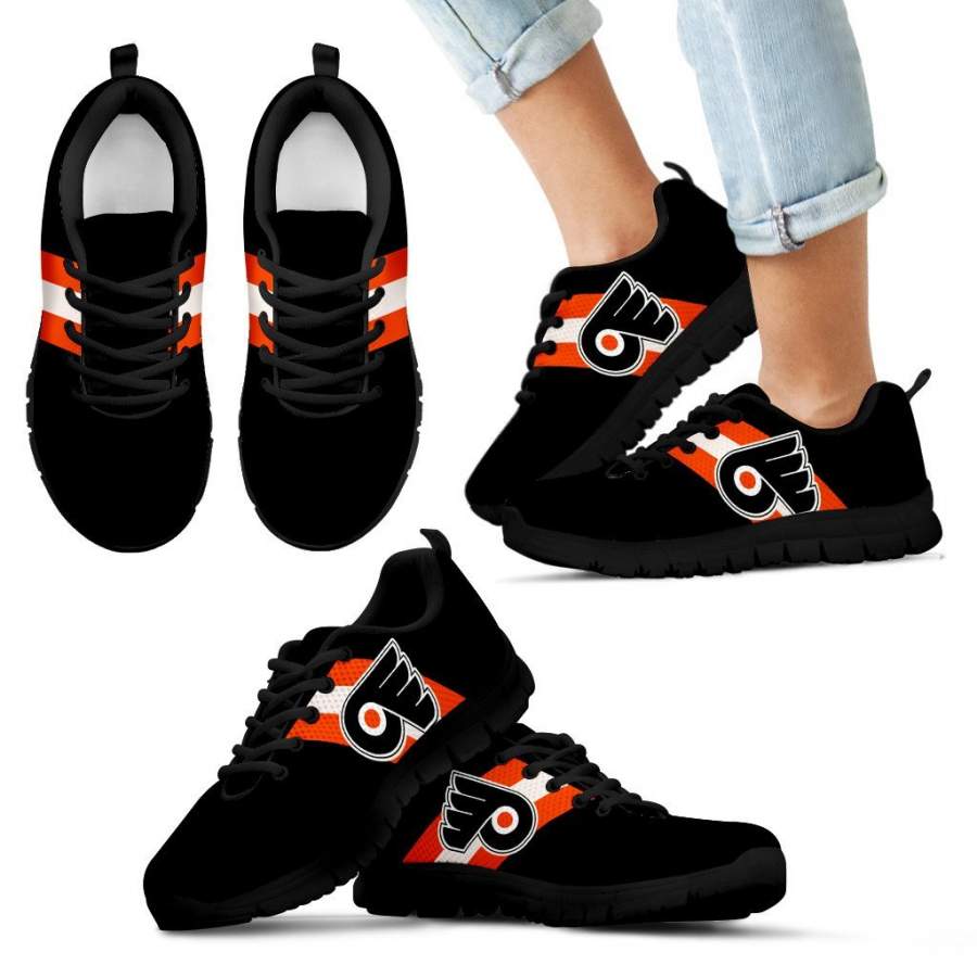 Three Colors Vertical Philadelphia Flyers Sneakers