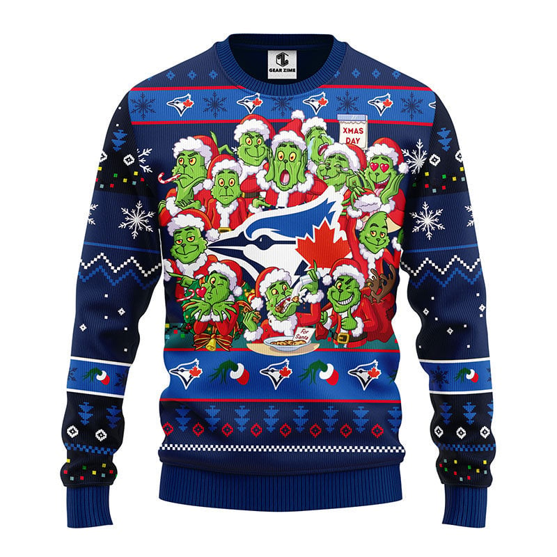 Toronto Blue Jays 12 Grinch Xmas Day Ugly Christmas Sweater