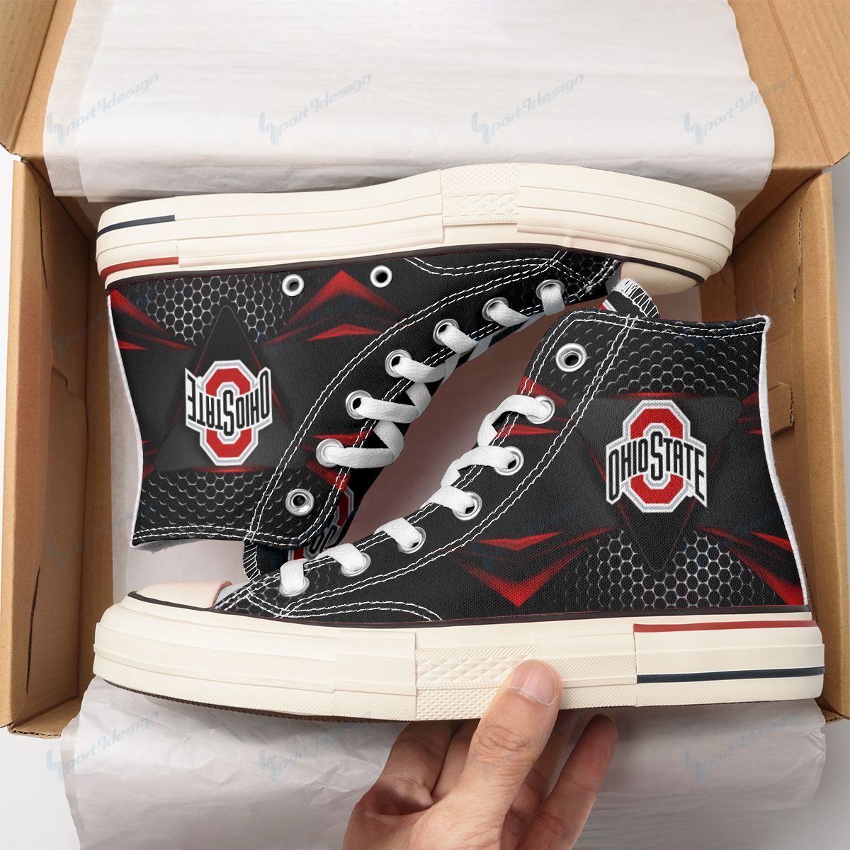 Ohio State Buckeyes New High Top Canvas Shoes 44