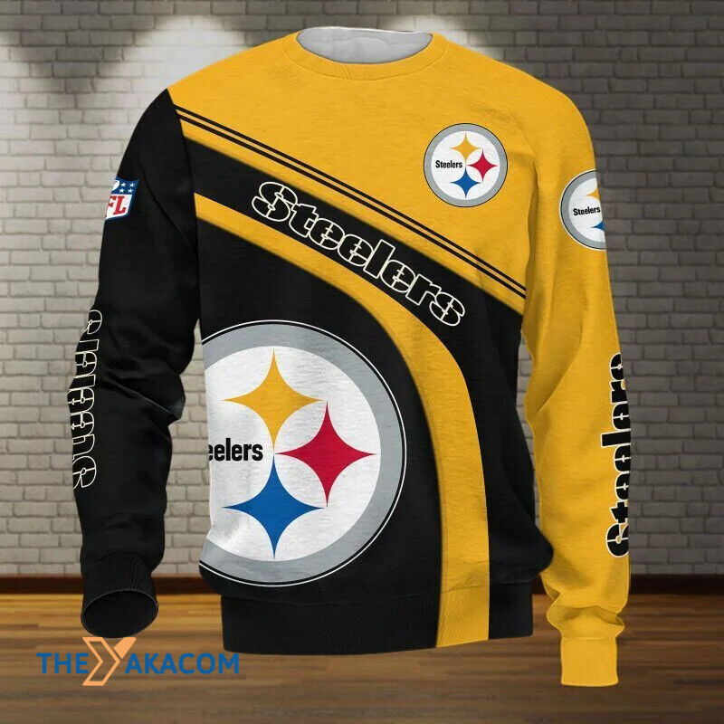 Pittsburgh Steelers Two Tone Gift Nfl Sweatshirt Long Sleeve Crewneck Casual Pullover Top