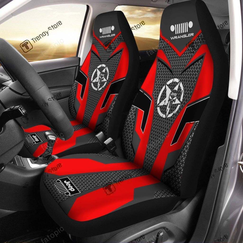 JEEP WRANGLER CAR SEAT COVER (SET OF 2) VER2 (RED)