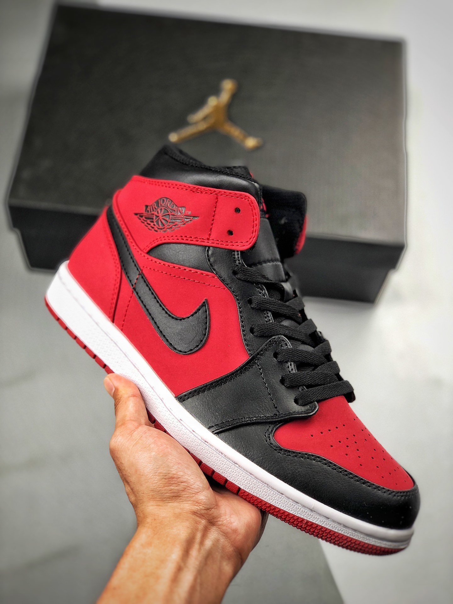 JD 1 Mid ‘Bred’ Gym RedBlack-White 5341769