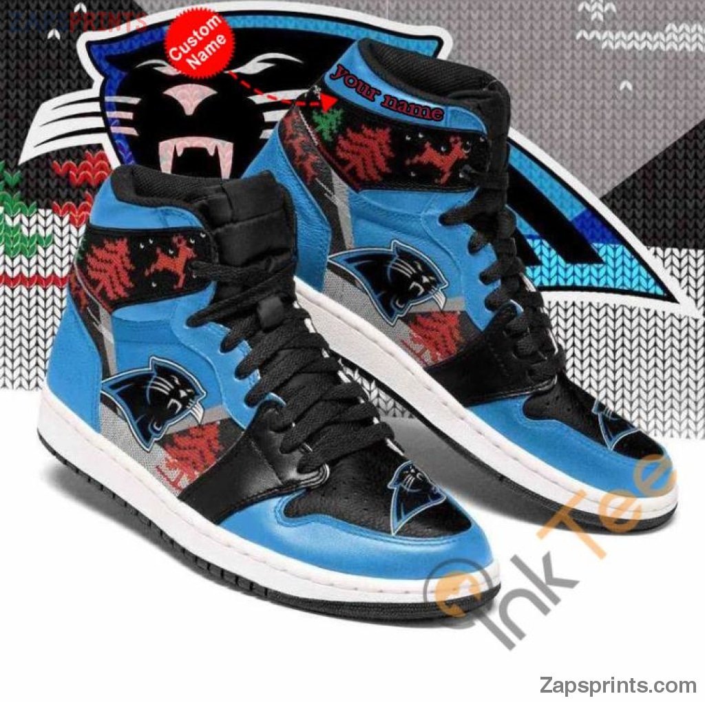 Christmas Carolina Panthers Personalized Name Air Jd1 Sneakers Custom Shoes