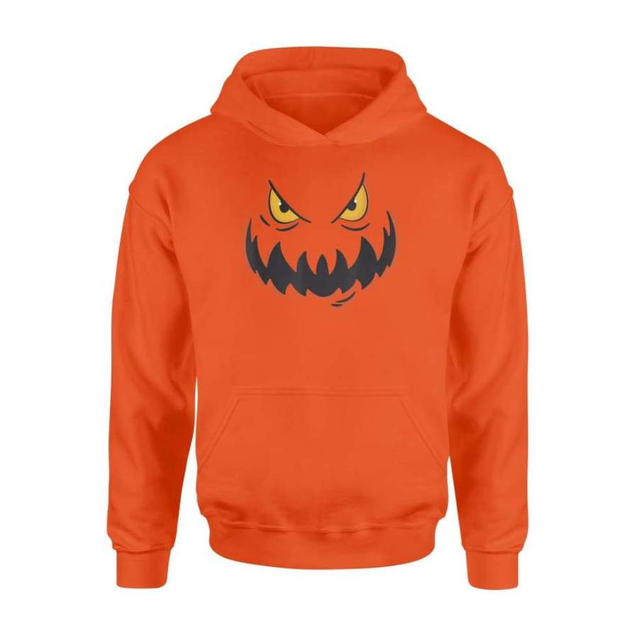 Crazy Evil Grin Demon Scary Pumpkin Face Halloween Gift – Standard Hoodie