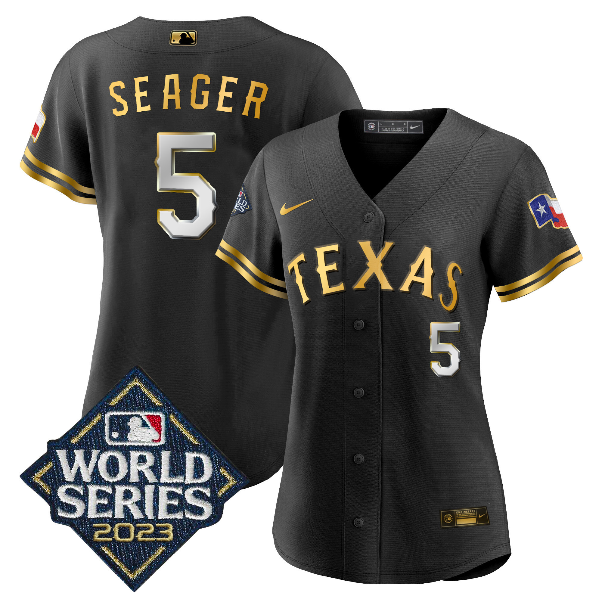 Women’S Texas Rangers 2023 World Series Baseball Jersey – All Stitched