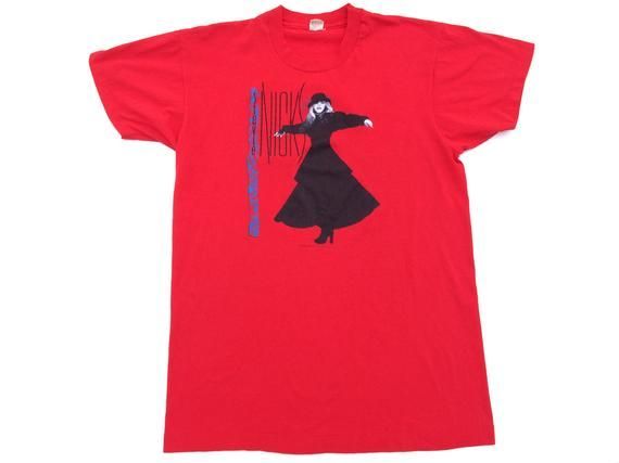 1986 Stevie Nicks Rock A Little Witchy Red And Black Tour Shirt