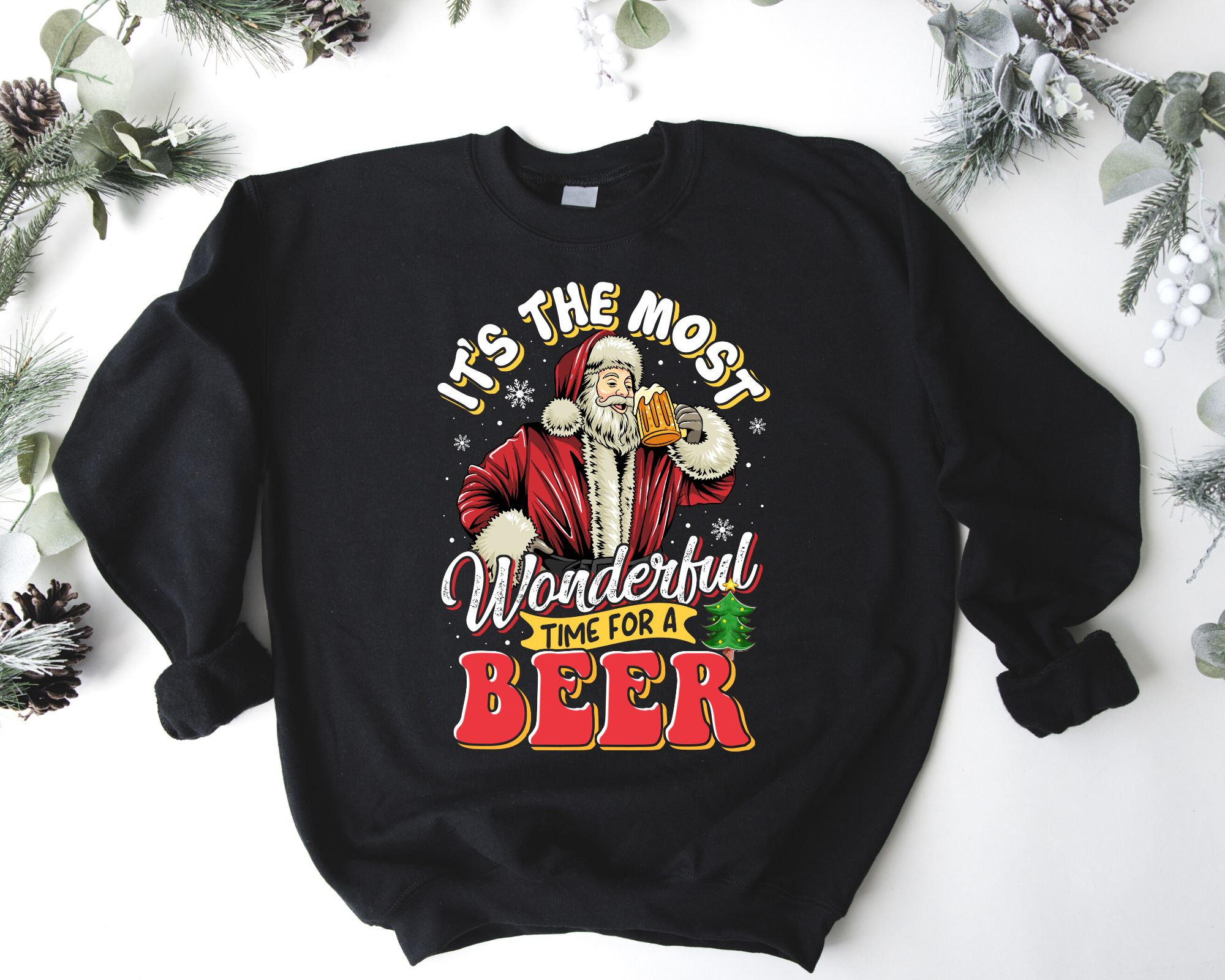 Christmas Jumper for Men | It’s the Most Wonderful Time for a Beer | Christmas Gift for Him | Beer Lovers Christmas Sweatshirt