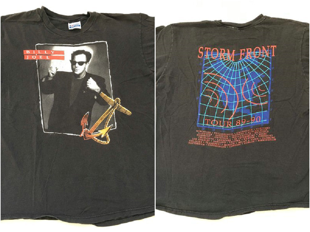 1989 BILLY JOEL STORM Front Tour 89-90 Distressed Vintage T Shirt