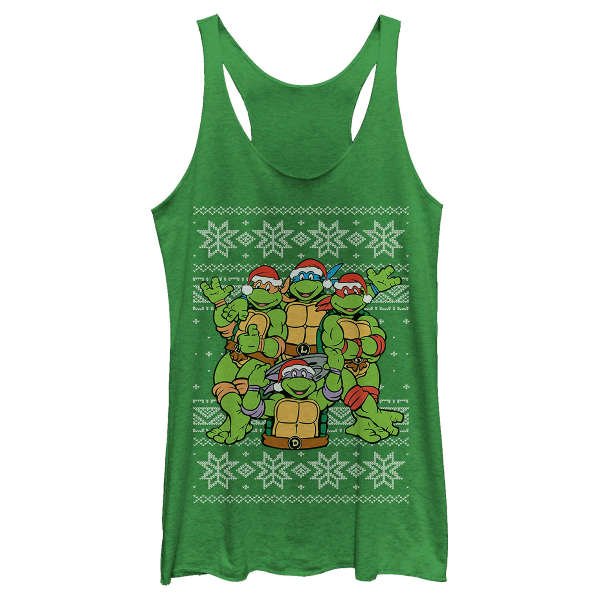 Teenage Mutant Ninja Turtles Women’S Ugly Christmas Sweater  Racerback Tank Top