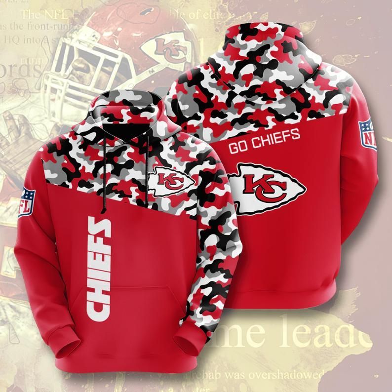 Kansas City Chiefs Camouflage Football Team Kansas City Chiefs 45 Gift For Fan 3D T Shirt Sweater Zip Hoodie Bomber Jacket