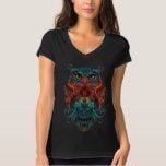 Colorful Wise Owl Secret Knowledge Art Animal Shirt