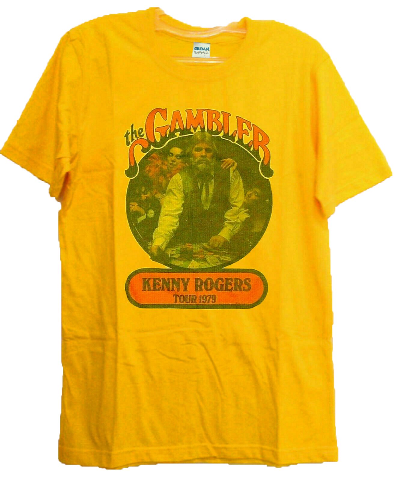 Vintage Rare 1970s Kenny Rogers The Gambler Tour T Shirt Gildan Reprint