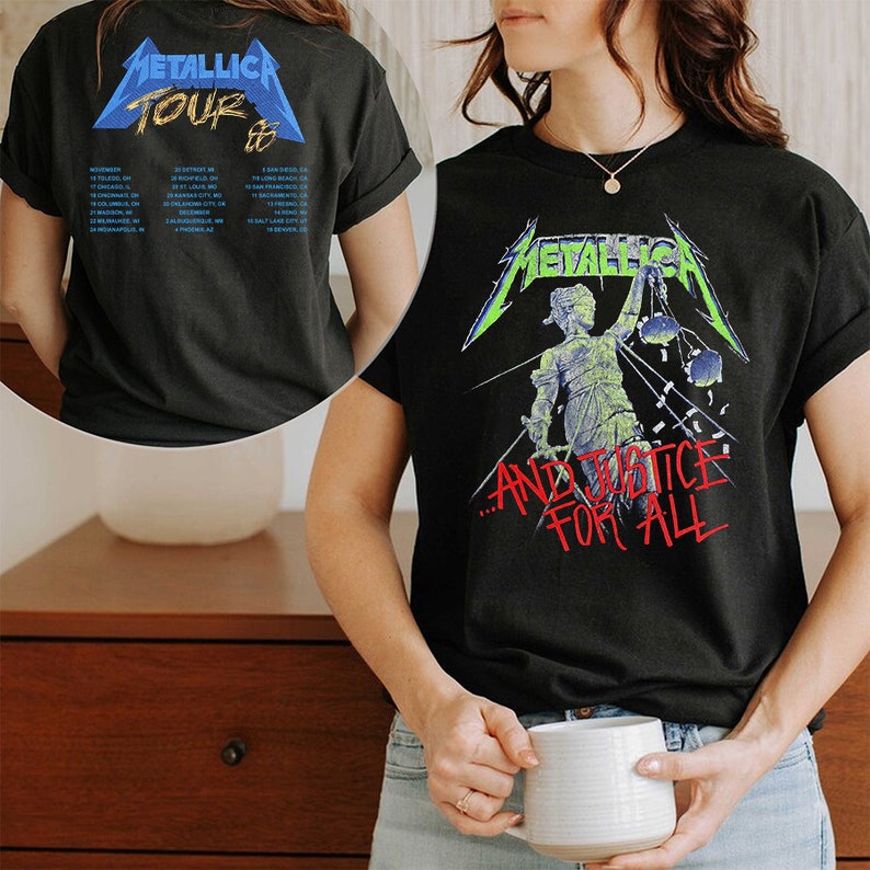 Comfort Color 1988 Metallica And Justice For All Tour Shirt, Metallica Shirt, Metallica Fan Shirt, Metallica And Justice For All Shirt