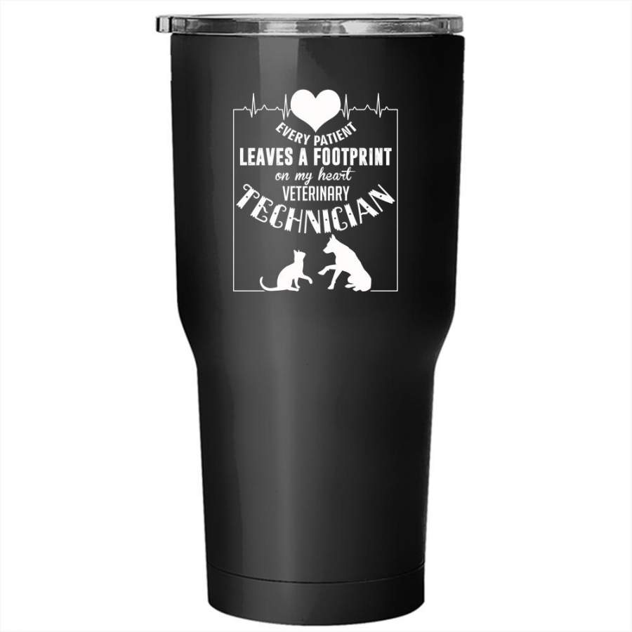 Veterinary Technician Tumbler 30 oz Stainless Steel, I Love Animals Travel Mug