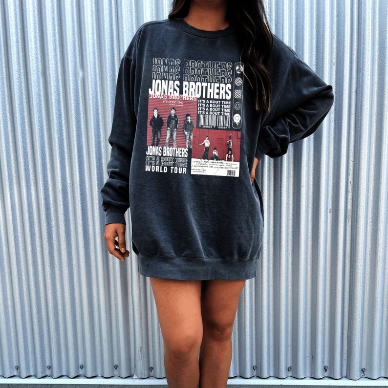 Jonas Brothers Crewneck Sweatshirt, Jonas Comfort Colors T Shirt, Jonas Brothers World Tour Shirt