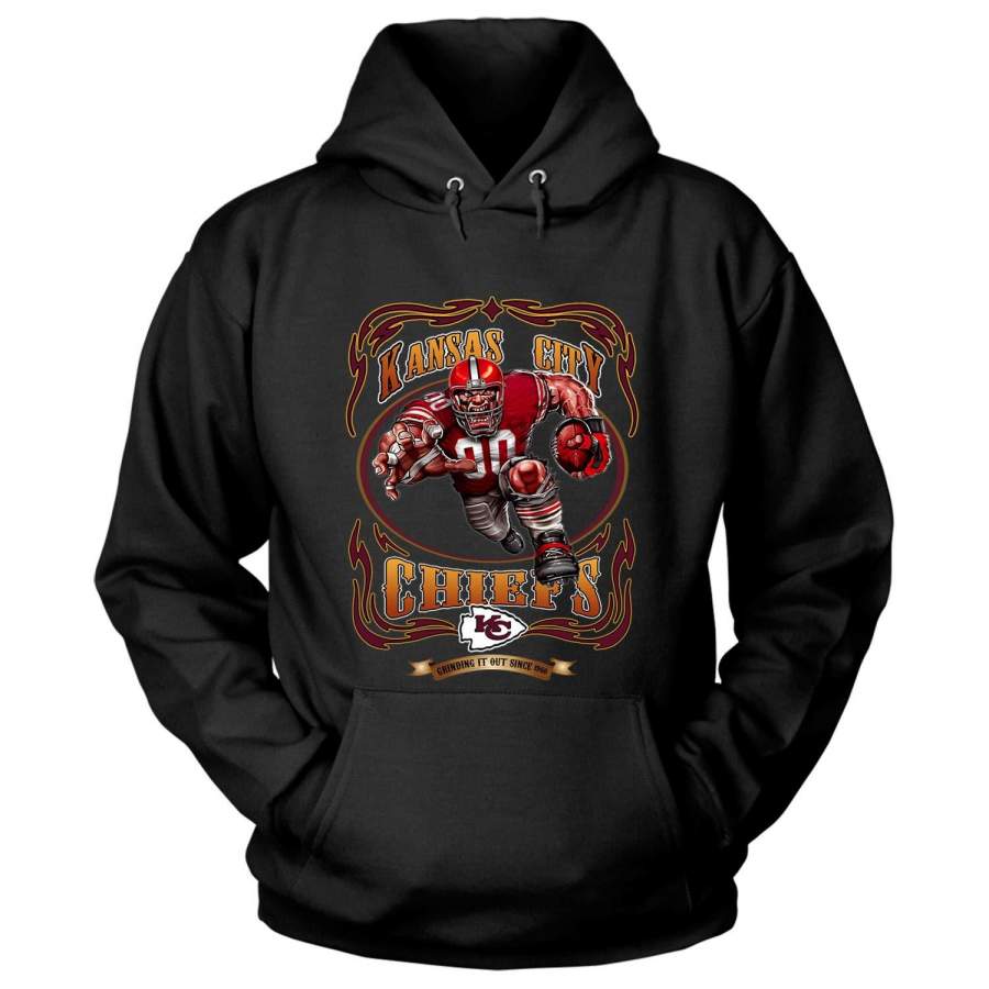 PORTSHOP Kansas City Chiefs T Shirt Grinding It Out Since 1960 T Shirt Hoodie