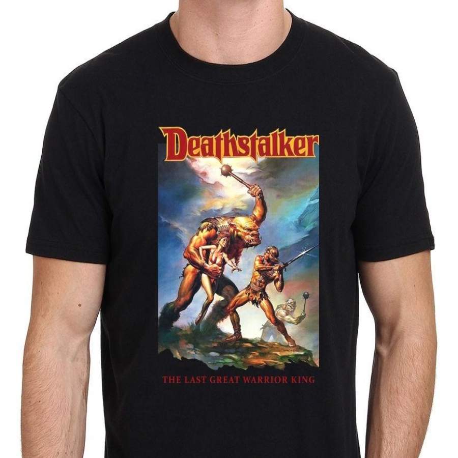 Men’s Fashion T-Shirt Deathstalker 80’s Cult Classic Vintage Movie Men’s Cotton T-Shirt