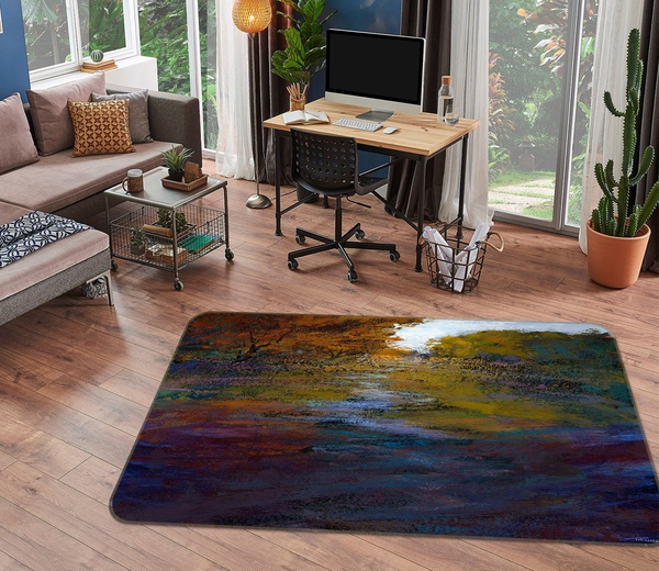 3D Autumn Forest Dawn Area Rug Home Decor