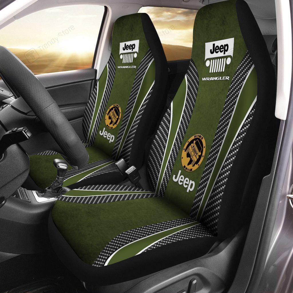 JEEP WRANGLER CAR SEAT COVER (SET OF 2) VER 1 (MOSS GREEN)