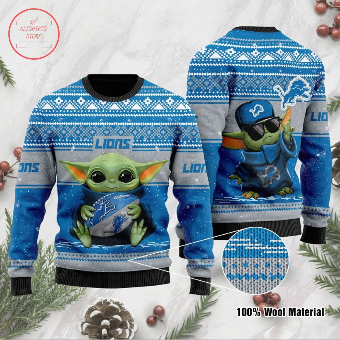 Yoda Nfl Detroit Lions Ugly Sweater