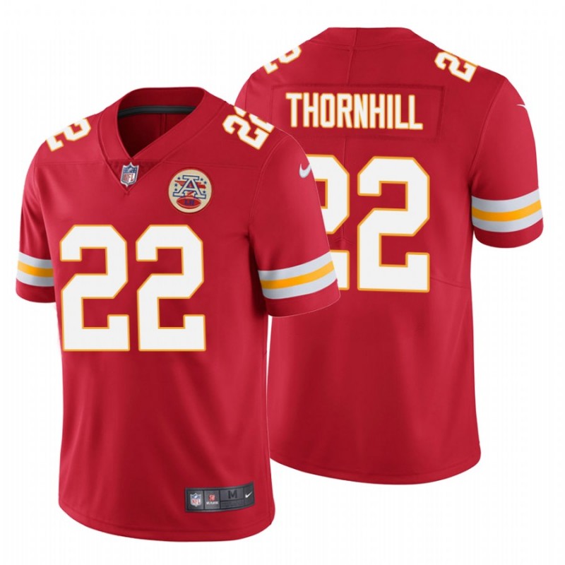 Men’S Juan Thornhill #22 Kansas City Chiefs Vapor Untouchable Limited Red Jersey – All Stitched, Embroidery