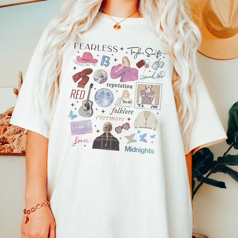 Vintage Taylor The Eras Tour Shirt, Tour 2023 Shirt, Swiftie Shirt, Swiftie Merch, Midnights Concert Shirt