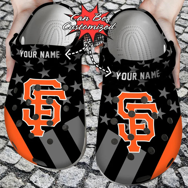 Baseball Crocs – Personalized San Francisco Giants Star Flag Clog Shoes