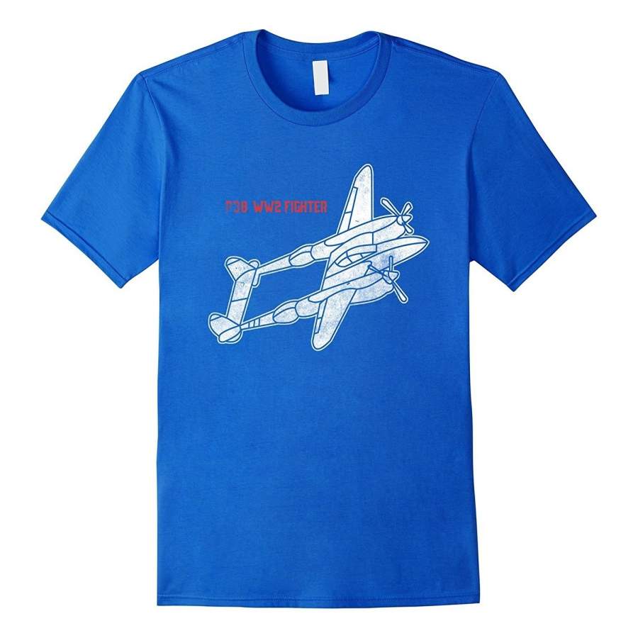 Cheap P38 Ww2 Fighter Airplane Short Sleeved T-Shirt Vintage Machine Veteran Pilot Shirt