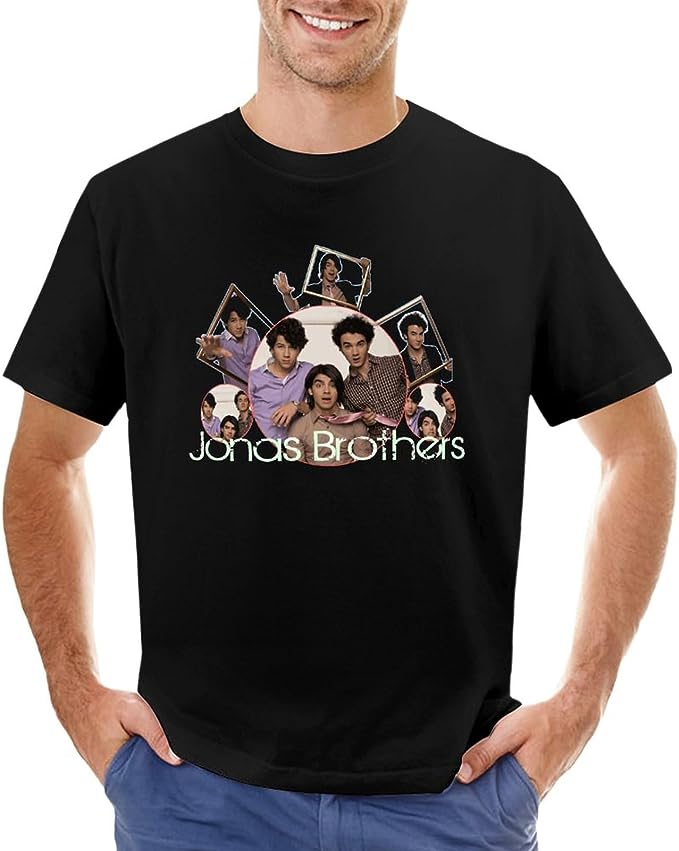 T Shirt Men Short Sleeve Round Neck Fashion Cotton Tee, Jonas Brothers Shirt