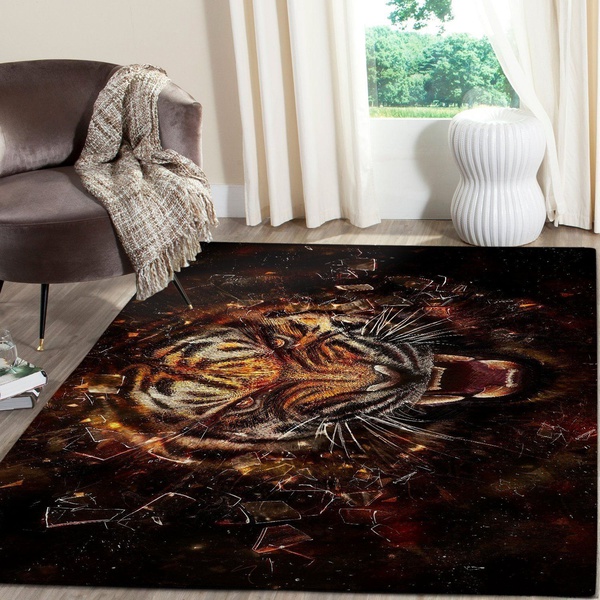 3D Area Rug, Tiger Floor Decor 10112