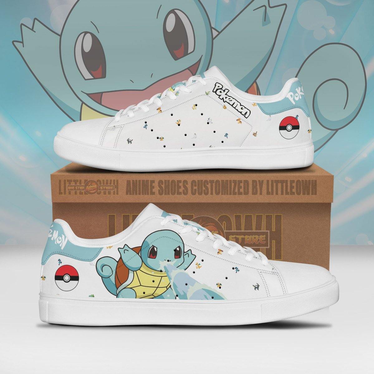 Pokemon Squirtle Skateboard Shoes Custom Anime Sneakers