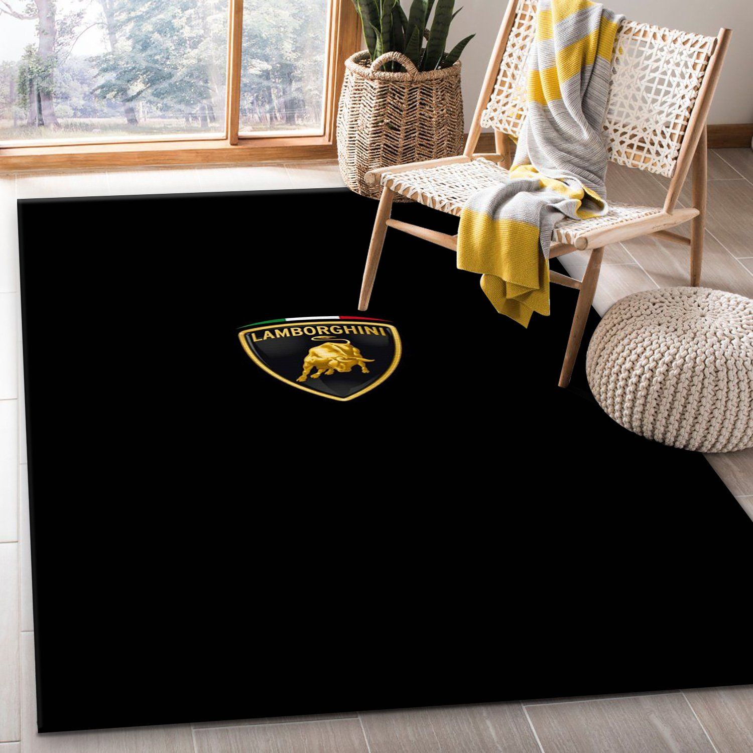 Lamborghini Logo Area Rugs Bedroom Rug Christmas Gift US Decor