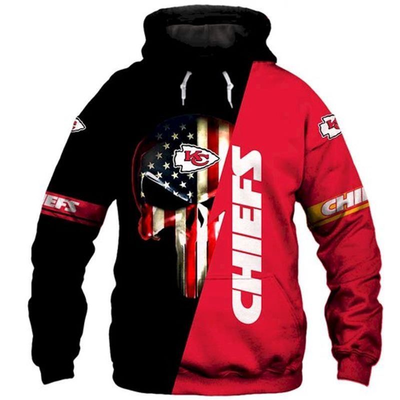 Kansas City Chiefs Us Skull For Lover Full 3D Hoodie N98