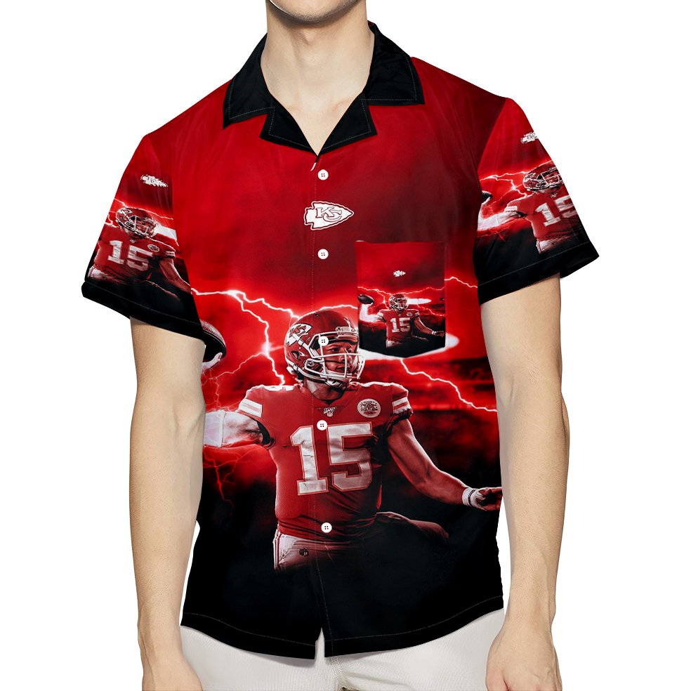 Kansas City Chiefs Patrick Mahomes 15 V3 3D All Over Print Summer Beach Hawaiian Shirt With Pocket